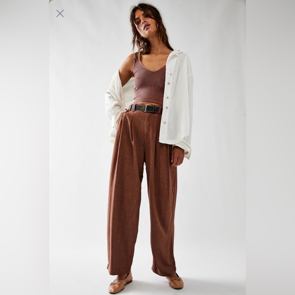 Free People Calla Pleated Trousers (hemmed)